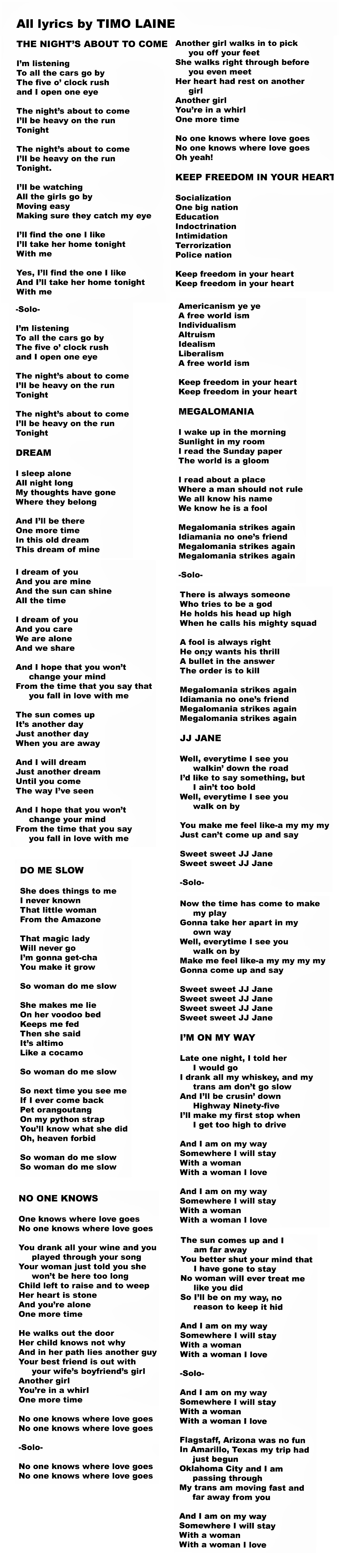 SSll Lyrics
